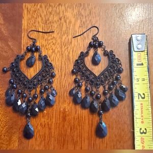 Black Chandelier Earrings
